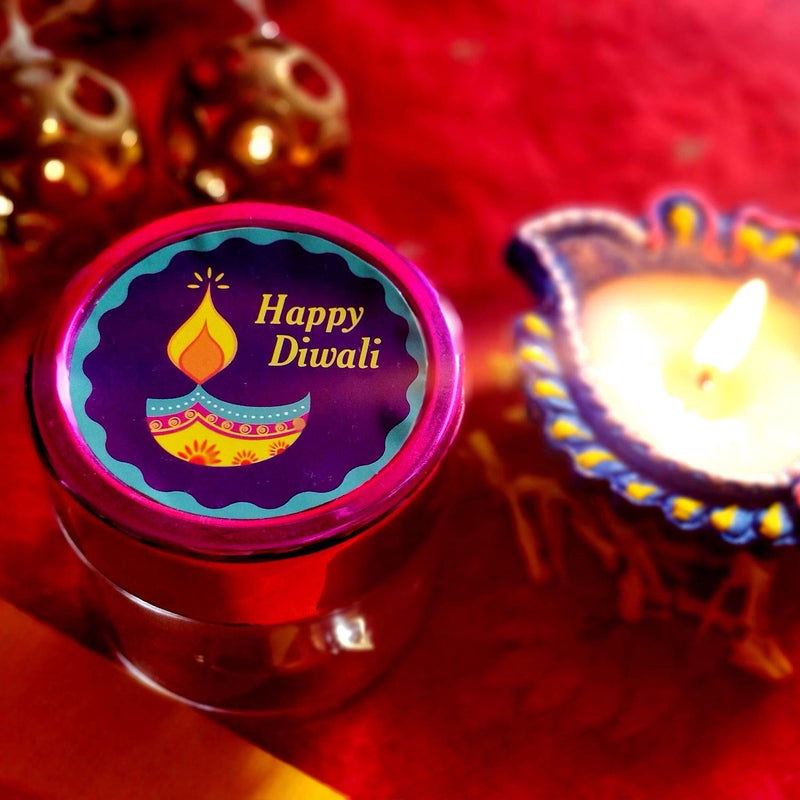 weRevel Happy Diwali Party Stickers, 40 Count, 2 Inches, Round, 4 Unique Designs - Image 3